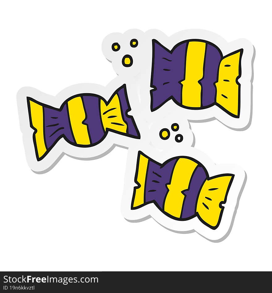 sticker of a cartoon halloween candy