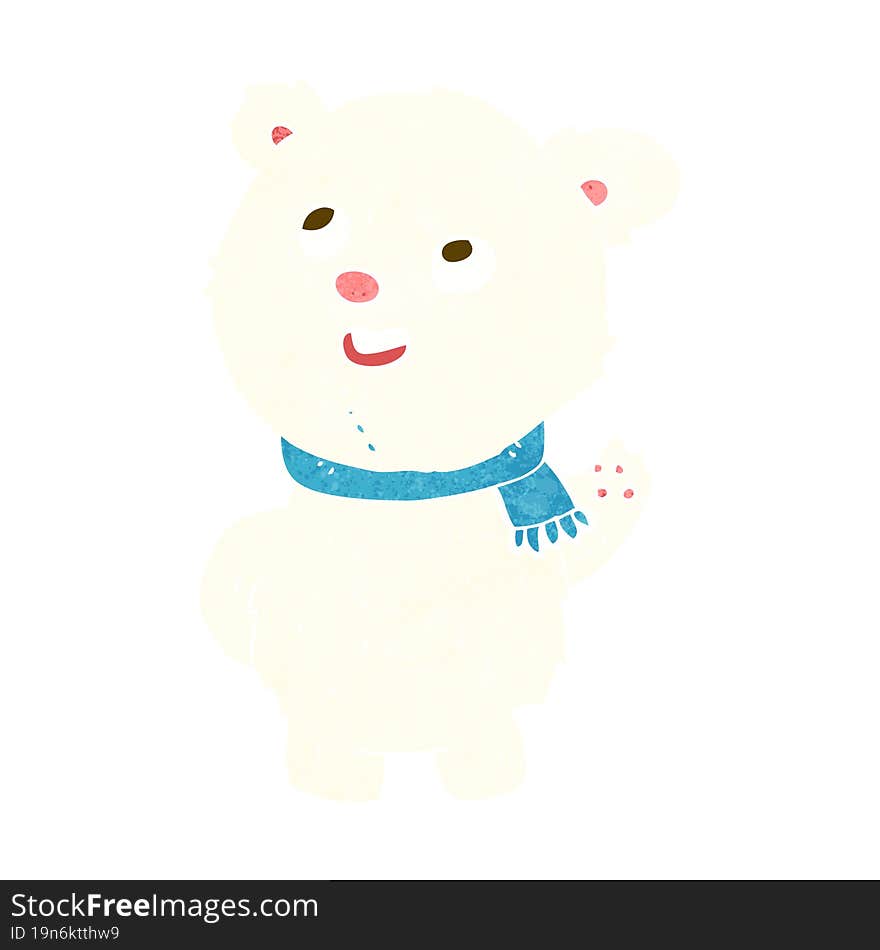 cartoon cute polar bear cub