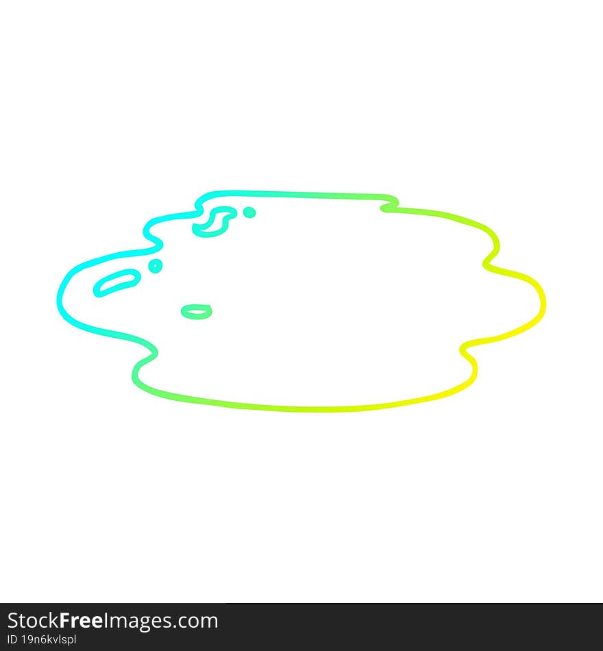 cold gradient line drawing cartoon puddle of water