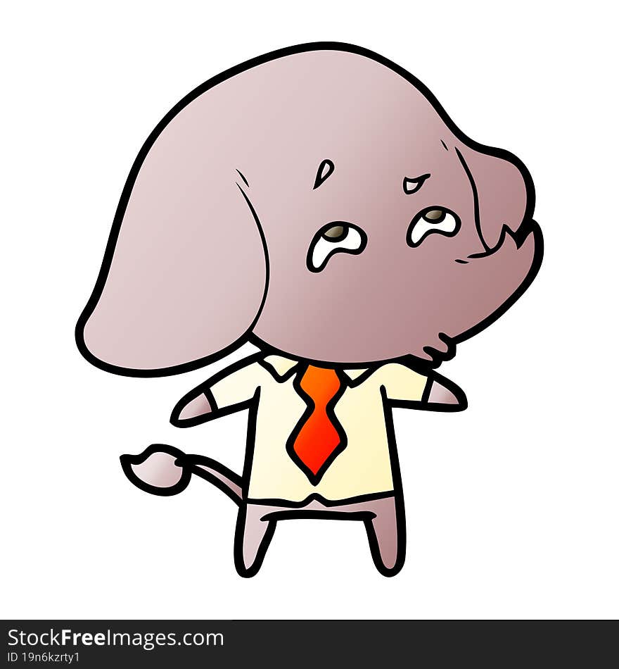 cartoon elephant boss remembering. cartoon elephant boss remembering