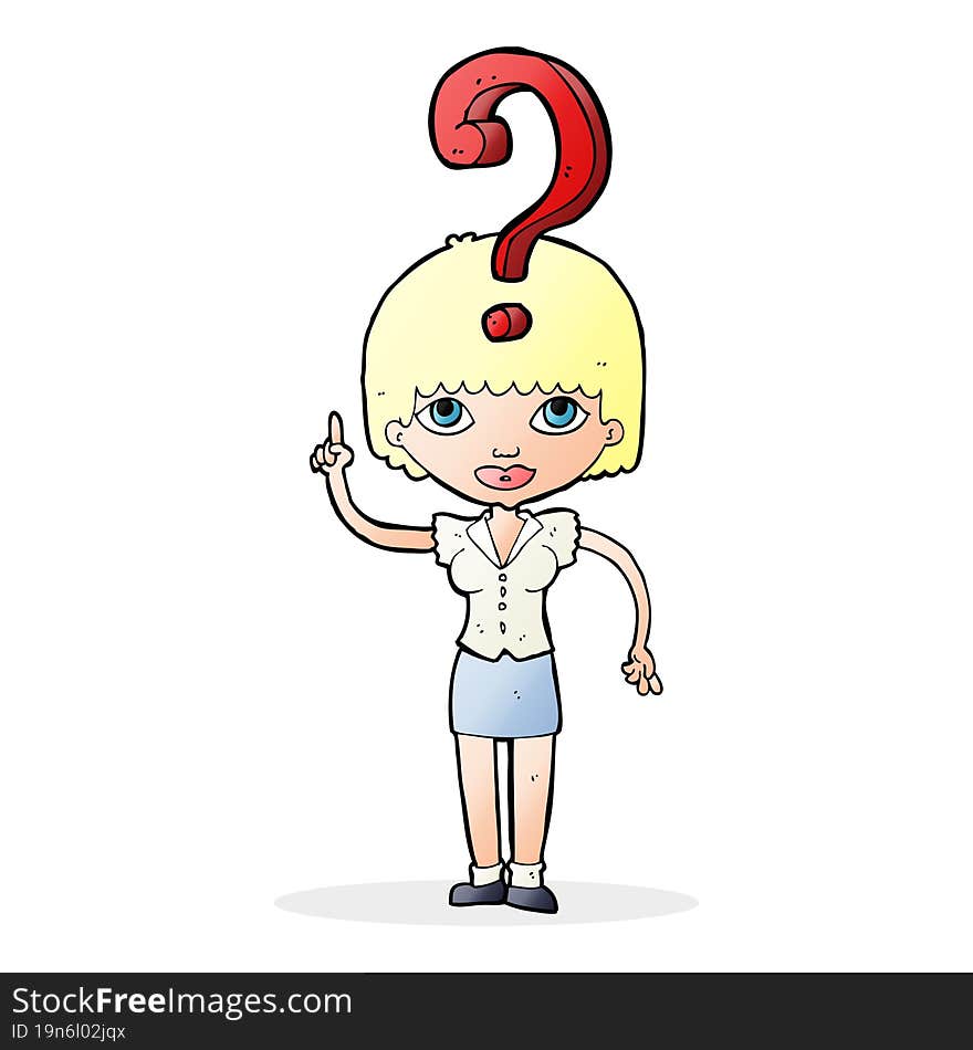 cartoon woman asking question