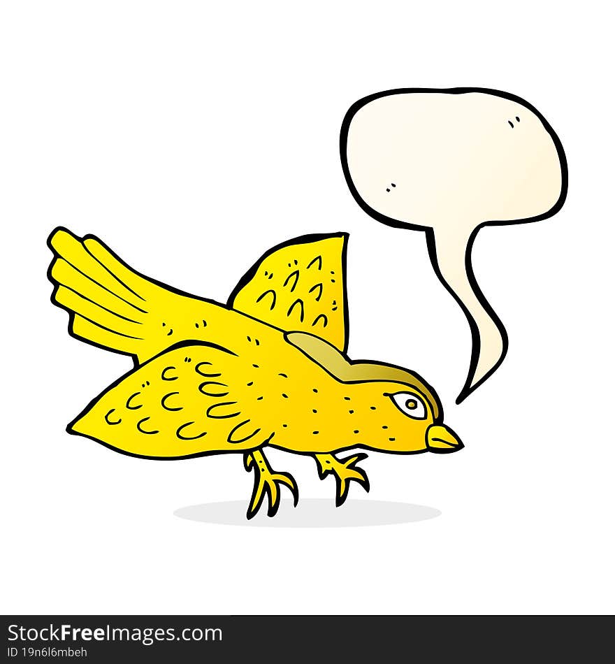 cartoon bird with speech bubble