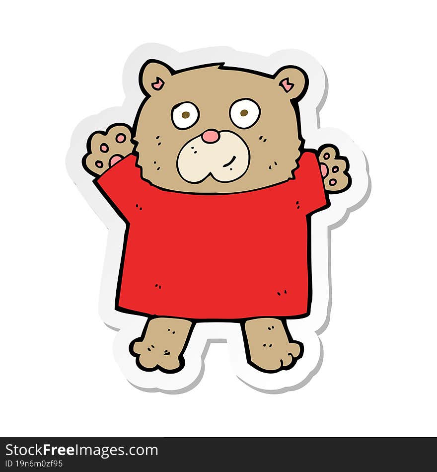 Sticker Of A Cartoon Cute Teddy Bear