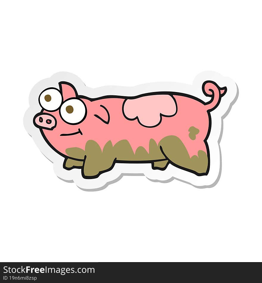 sticker of a cartoon pig