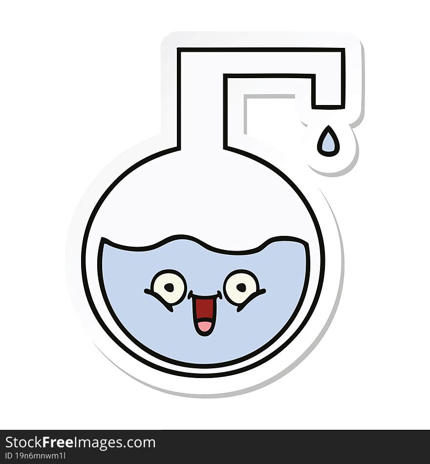 sticker of a cute cartoon science bottle