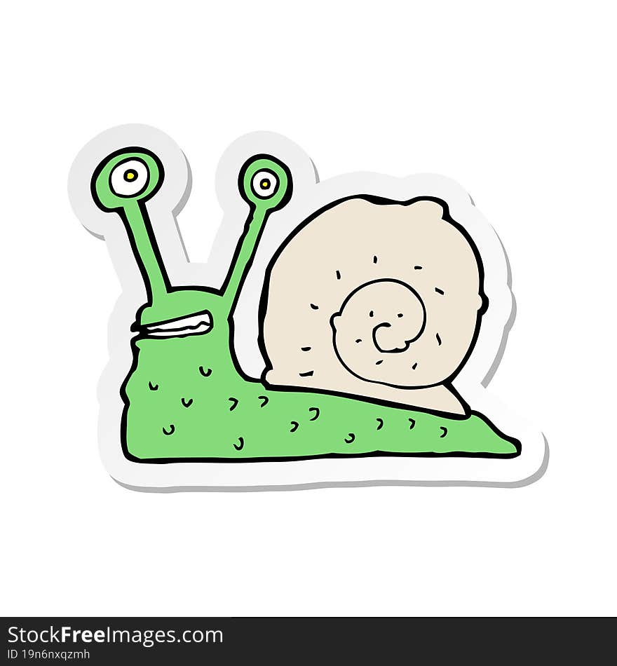 sticker of a cartoon snail