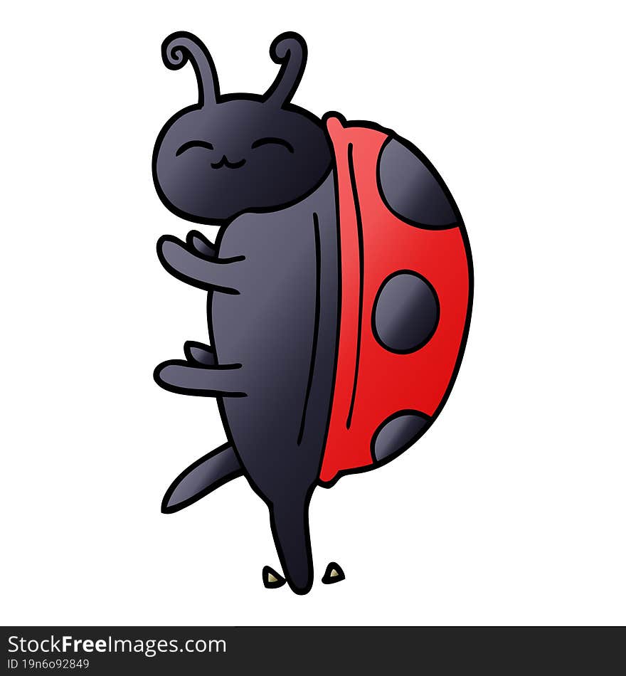 cute cartoon doodle ladybug