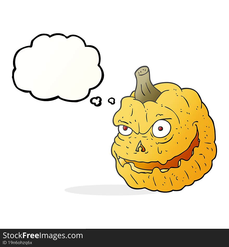 thought bubble cartoon spooky pumpkin