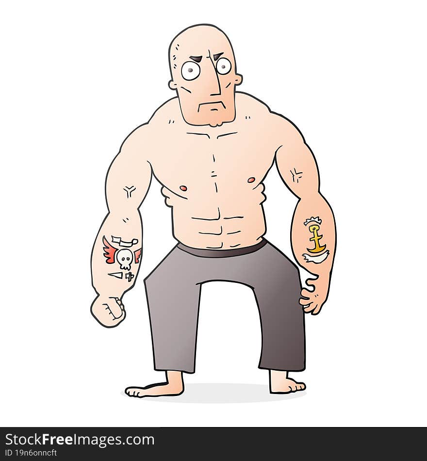 cartoon tough man