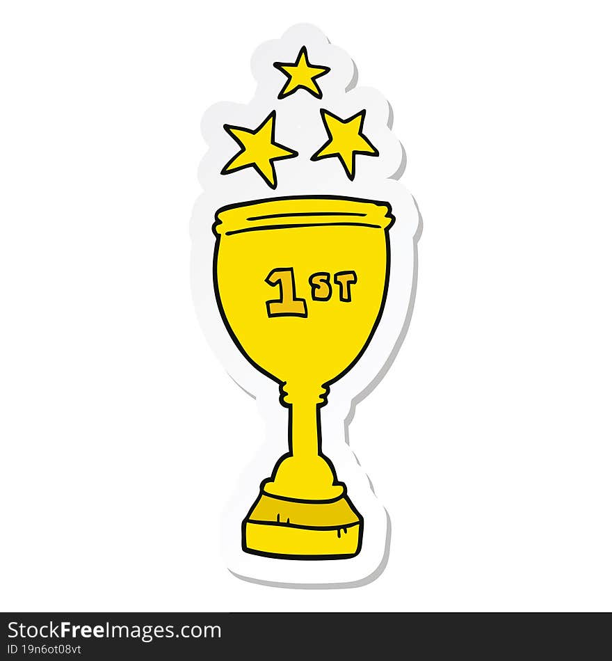 sticker of a cartoon sports trophy