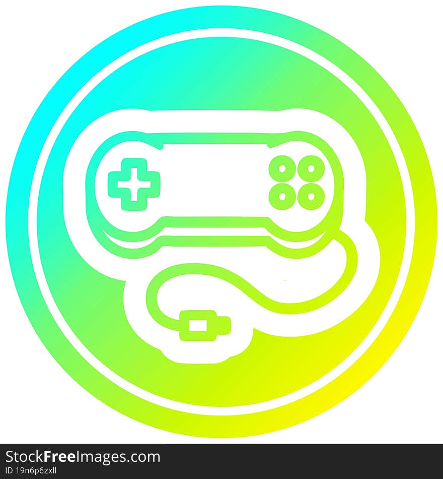 console game controller circular in cold gradient spectrum