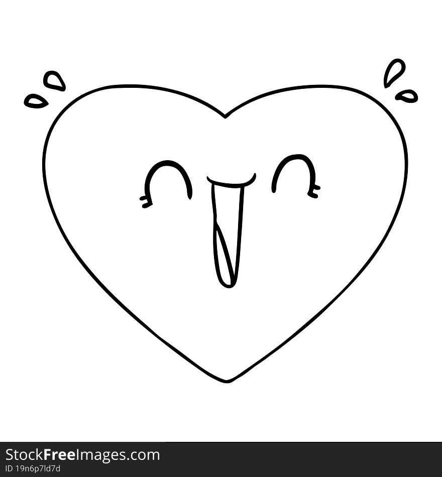 cartoon happy heart. cartoon happy heart