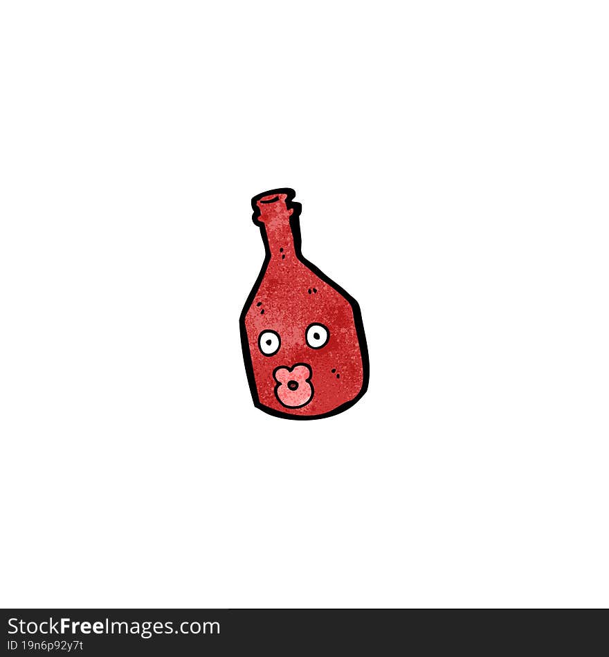 wine bottle cartoon character