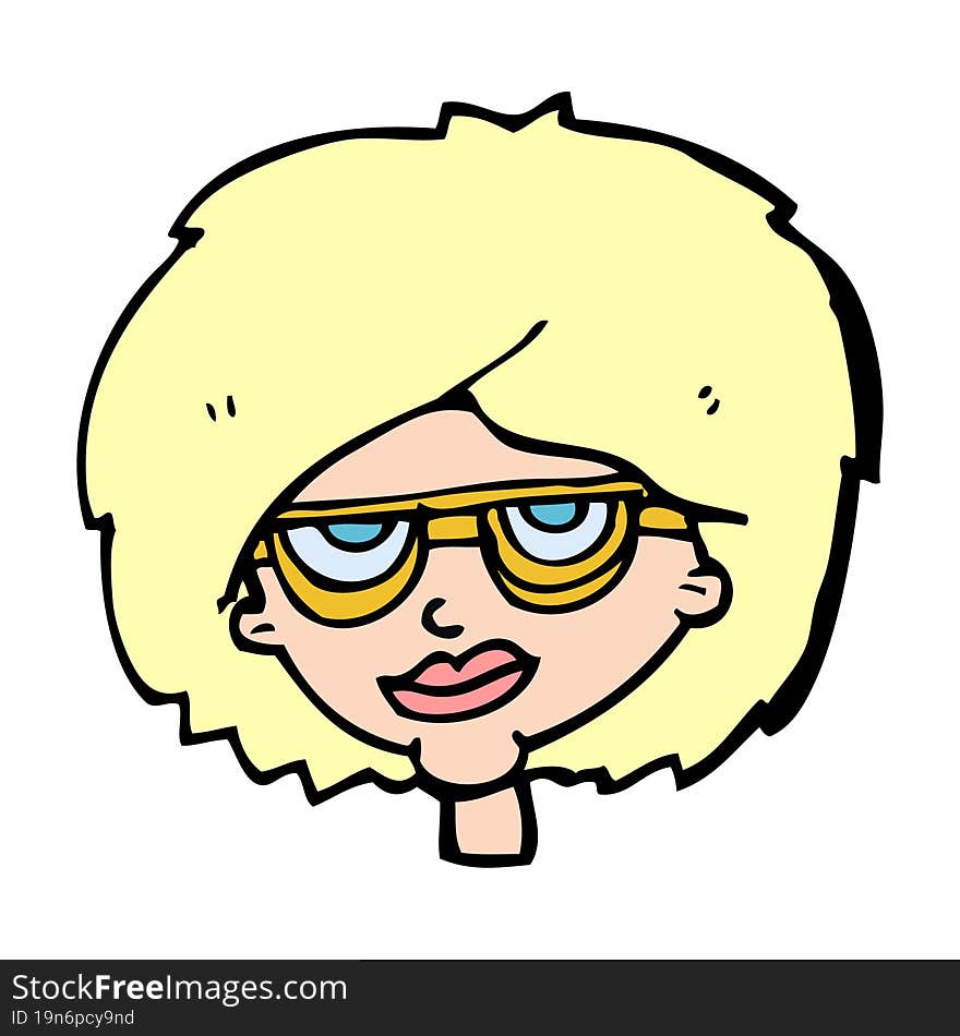 cartoon woman wearing spectacles