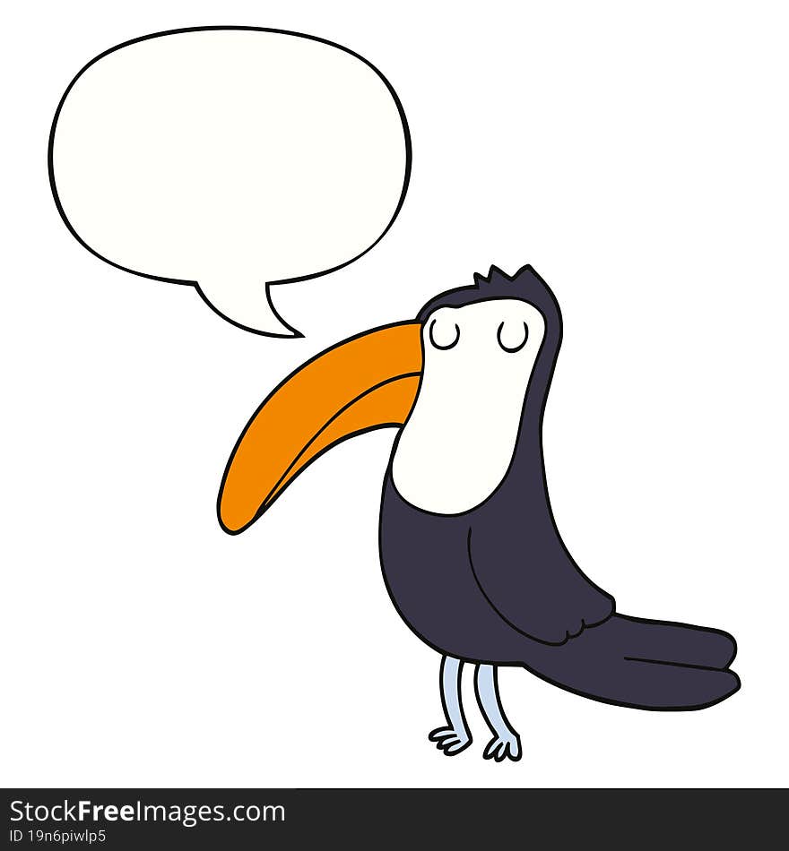 cartoon toucan and speech bubble