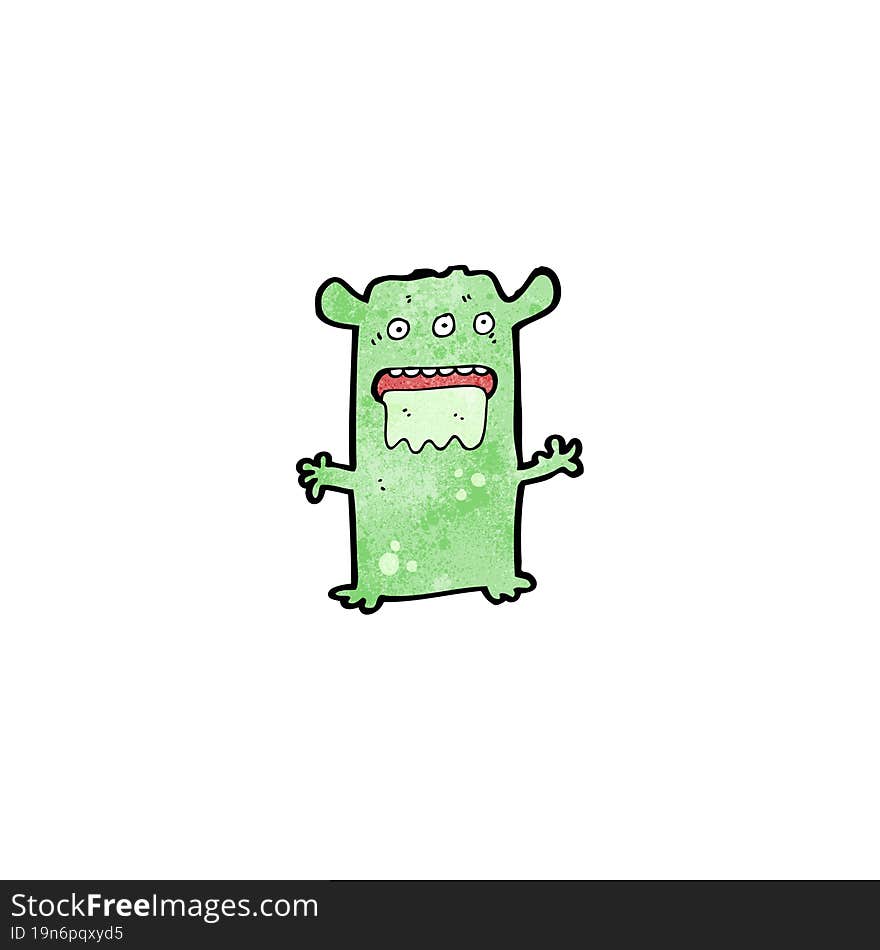 cartoon weird alien monster