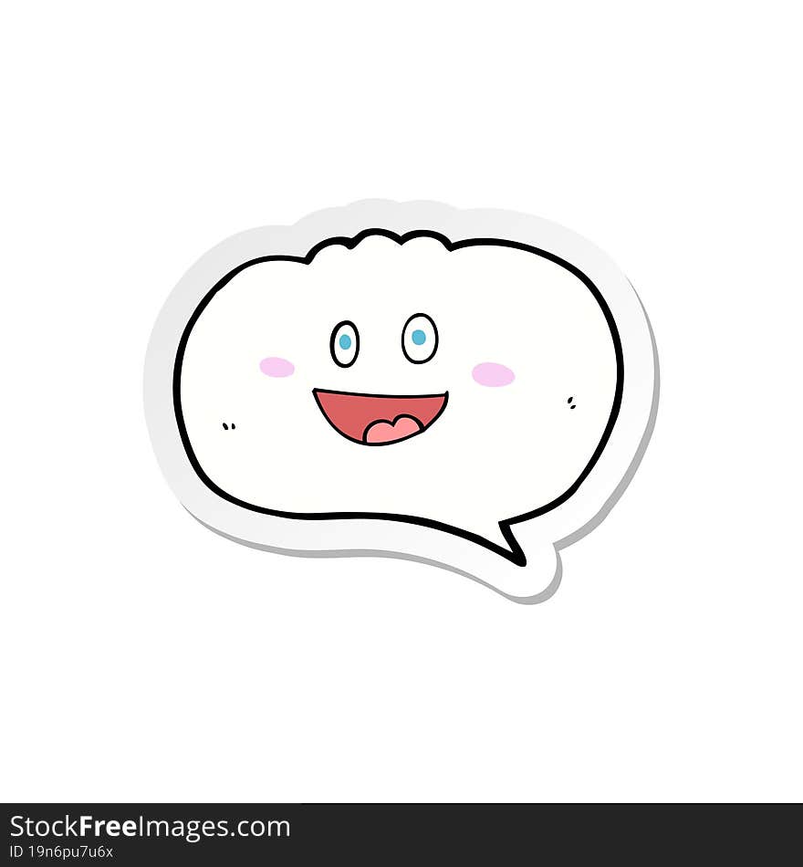 sticker of a cute cartoon speech balloon