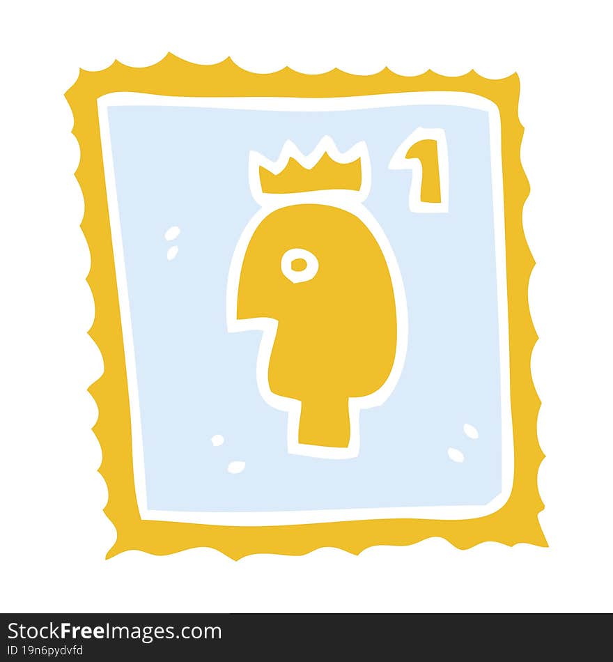 cartoon doodle stamp with royal head