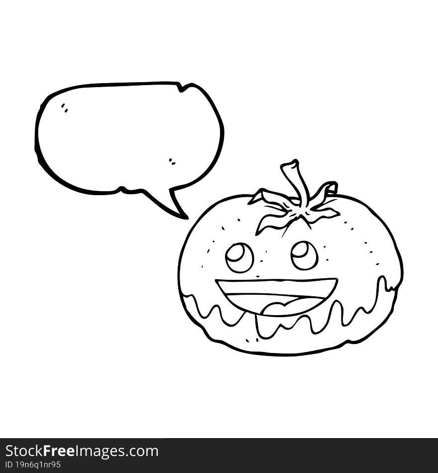 Speech Bubble Cartoon Tomato