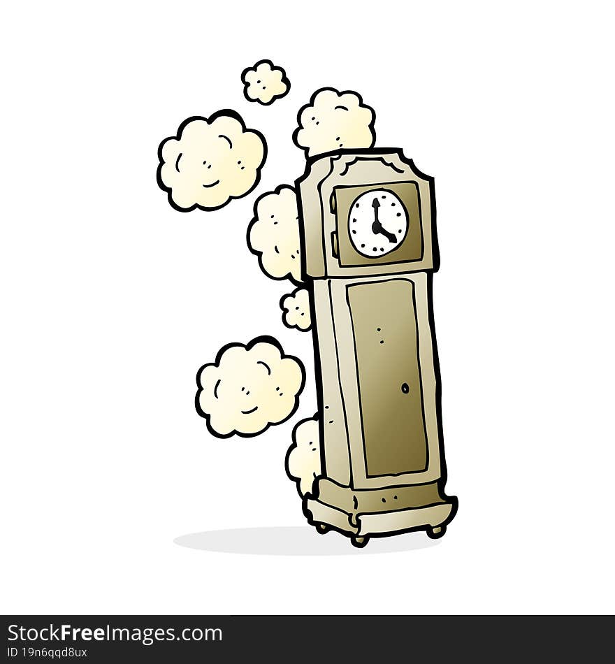 cartoon old grandfather clock