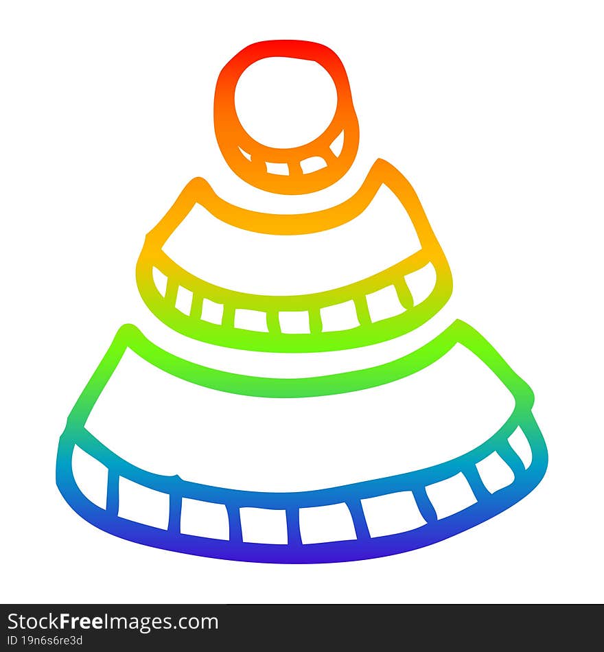 Rainbow Gradient Line Drawing Cartoon Wi Fi