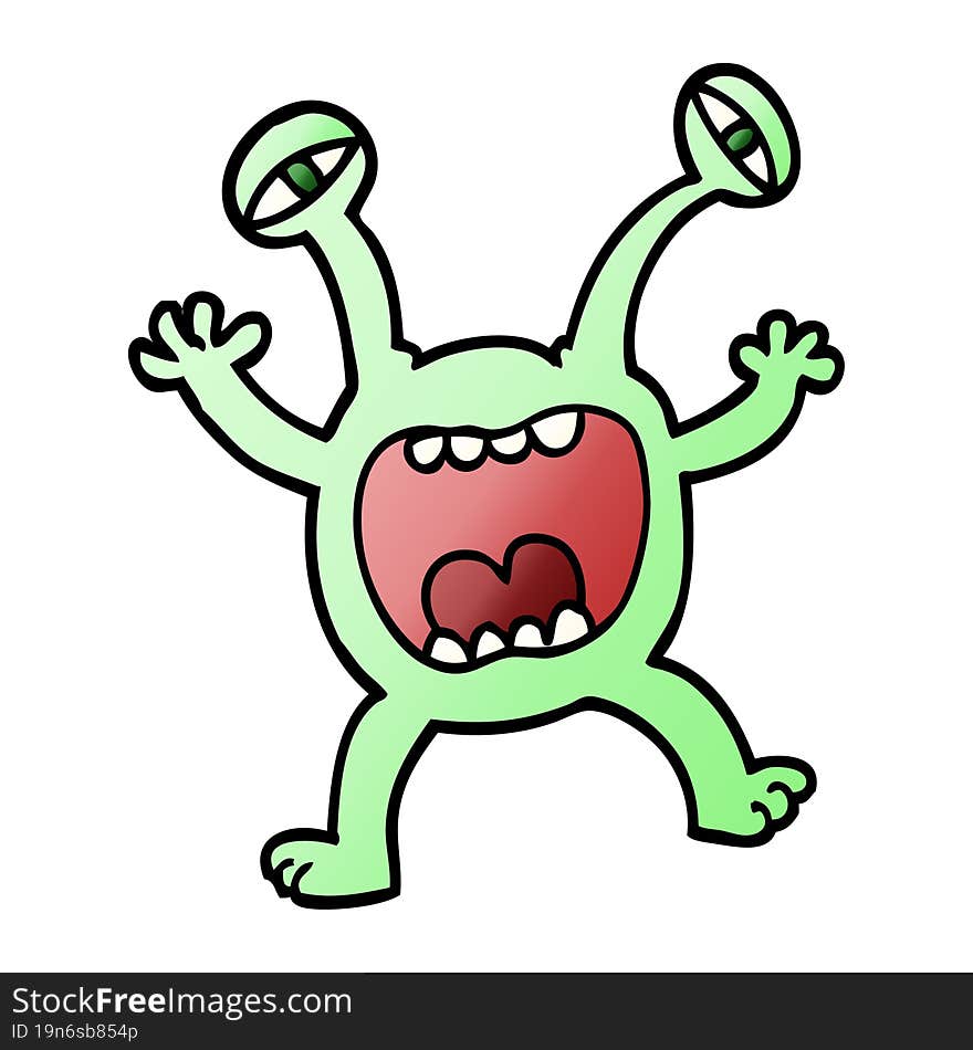 vector gradient illustration cartoon monster