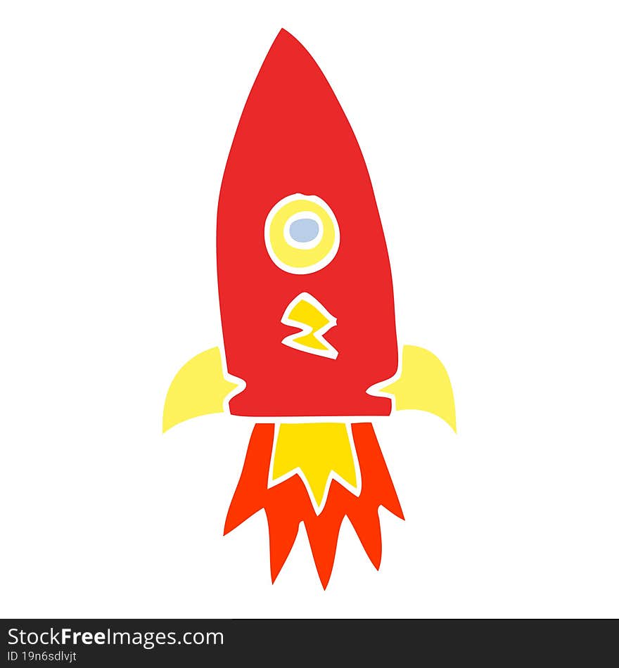 cartoon doodle space rocket