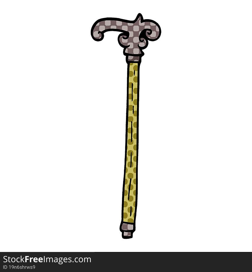 cartoon doodle walking stick