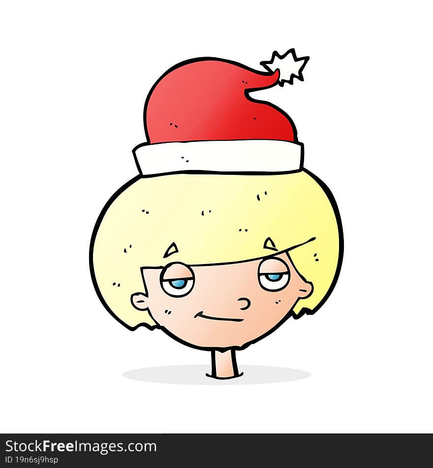 cartoon boy wearing christmas hat. cartoon boy wearing christmas hat