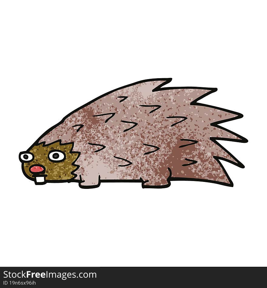 cartoon doodle spiky hedgehog