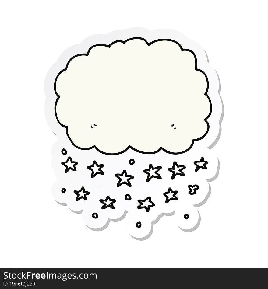 sticker of a cartoon rain cloud