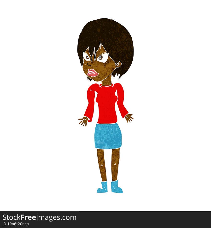 cartoon annoyed woman