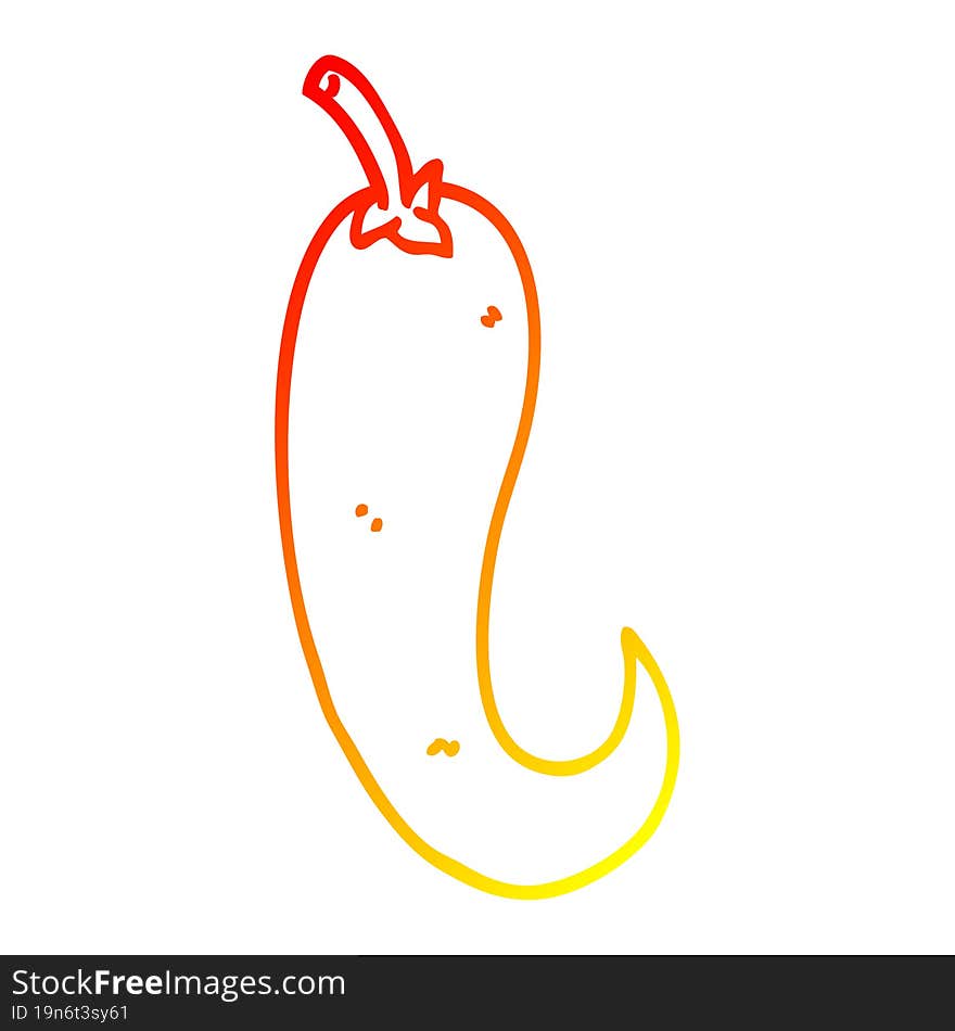 warm gradient line drawing cartoon chilli pepper