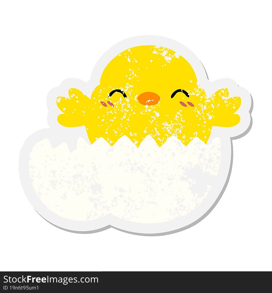 baby bird hatching from egg grunge sticker