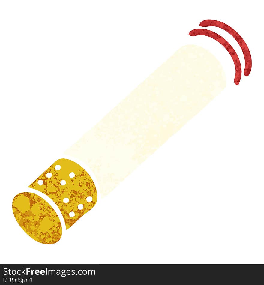 retro illustration style cartoon cigarette stick