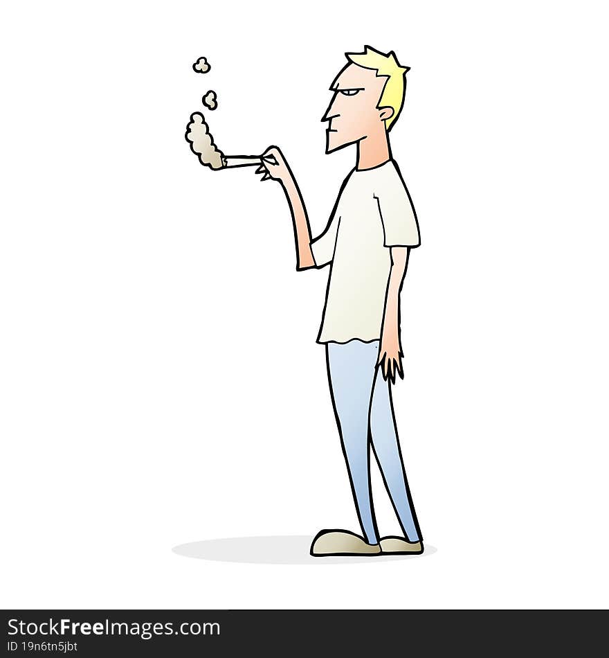 Cartoon Annoyed Smoker