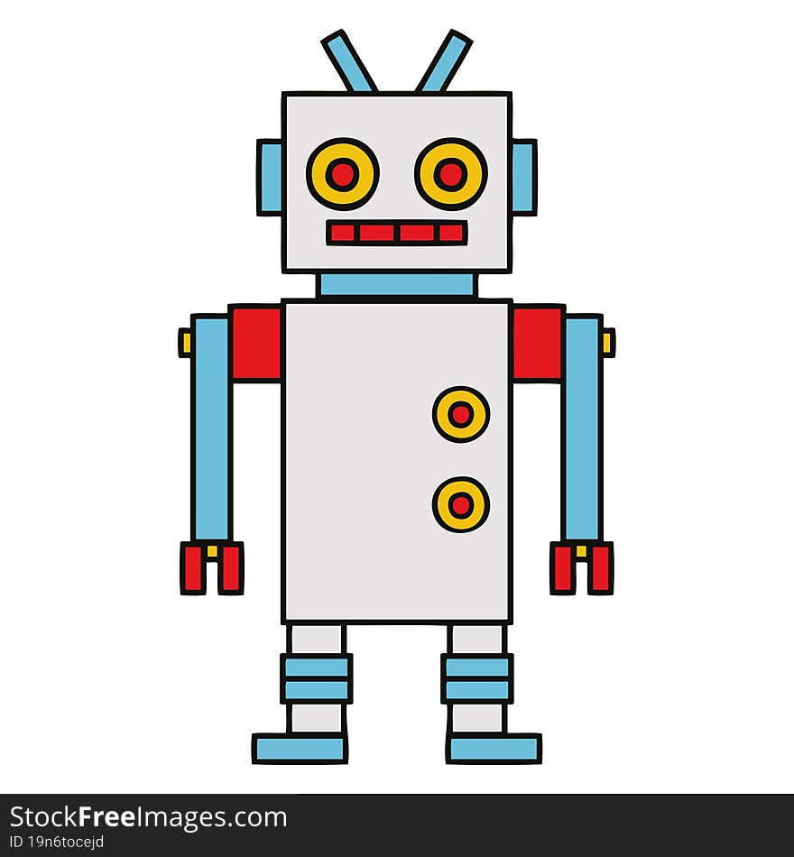 cute cartoon of a dancing robot. cute cartoon of a dancing robot