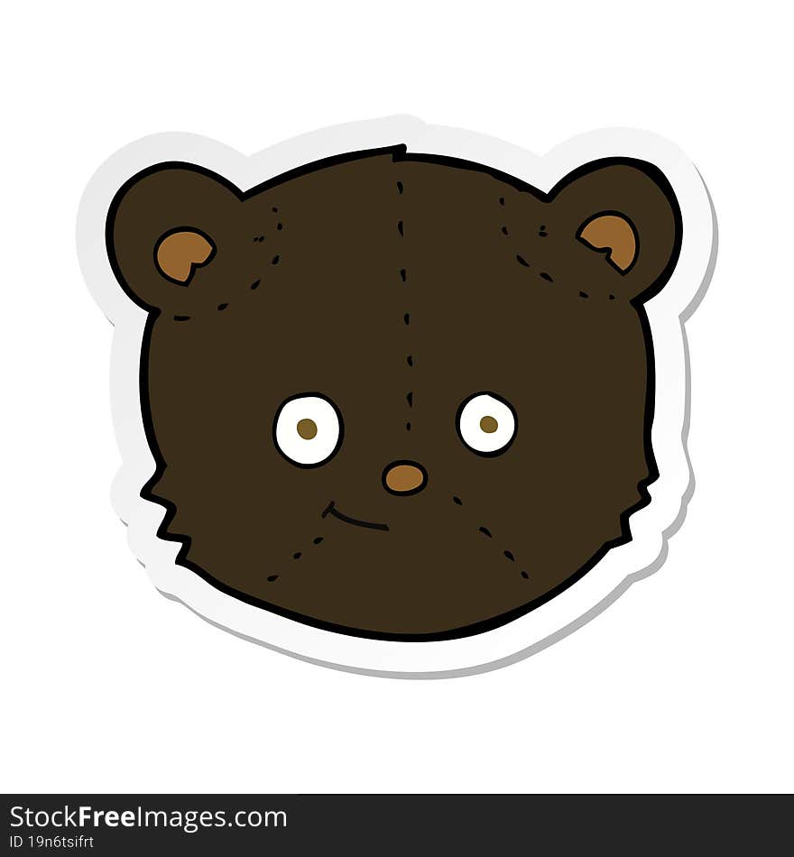 sticker of a cartoon black bear head