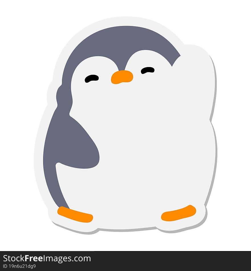 cute christmas penguin waving sticker