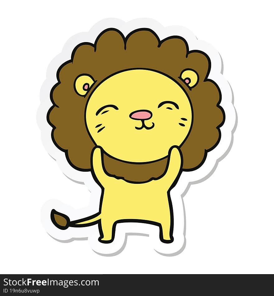 Sticker Of A Cartoon Lion