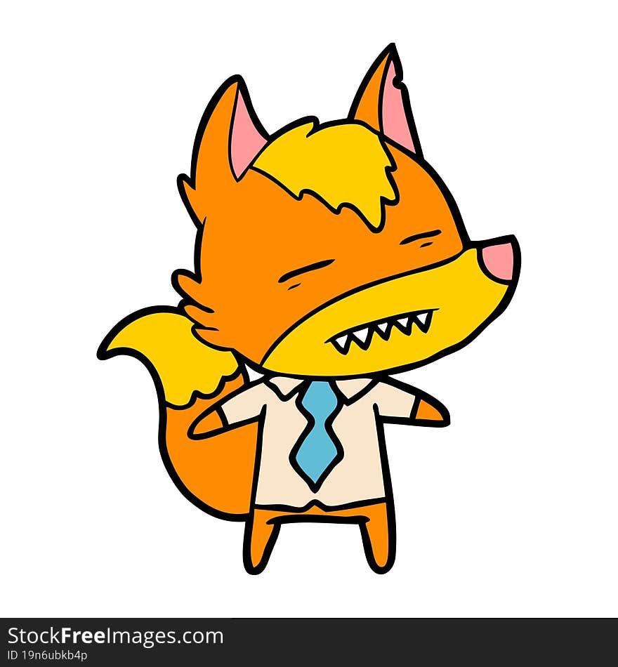 office worker fox cartoon character. office worker fox cartoon character