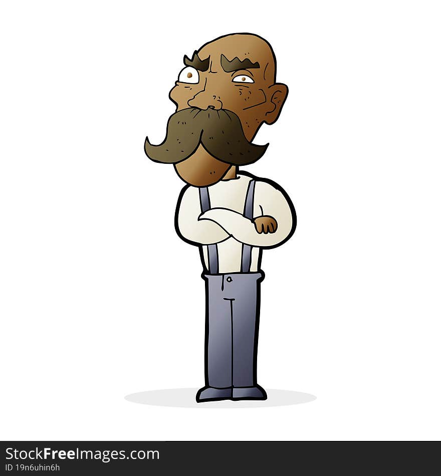 cartoon angry old man