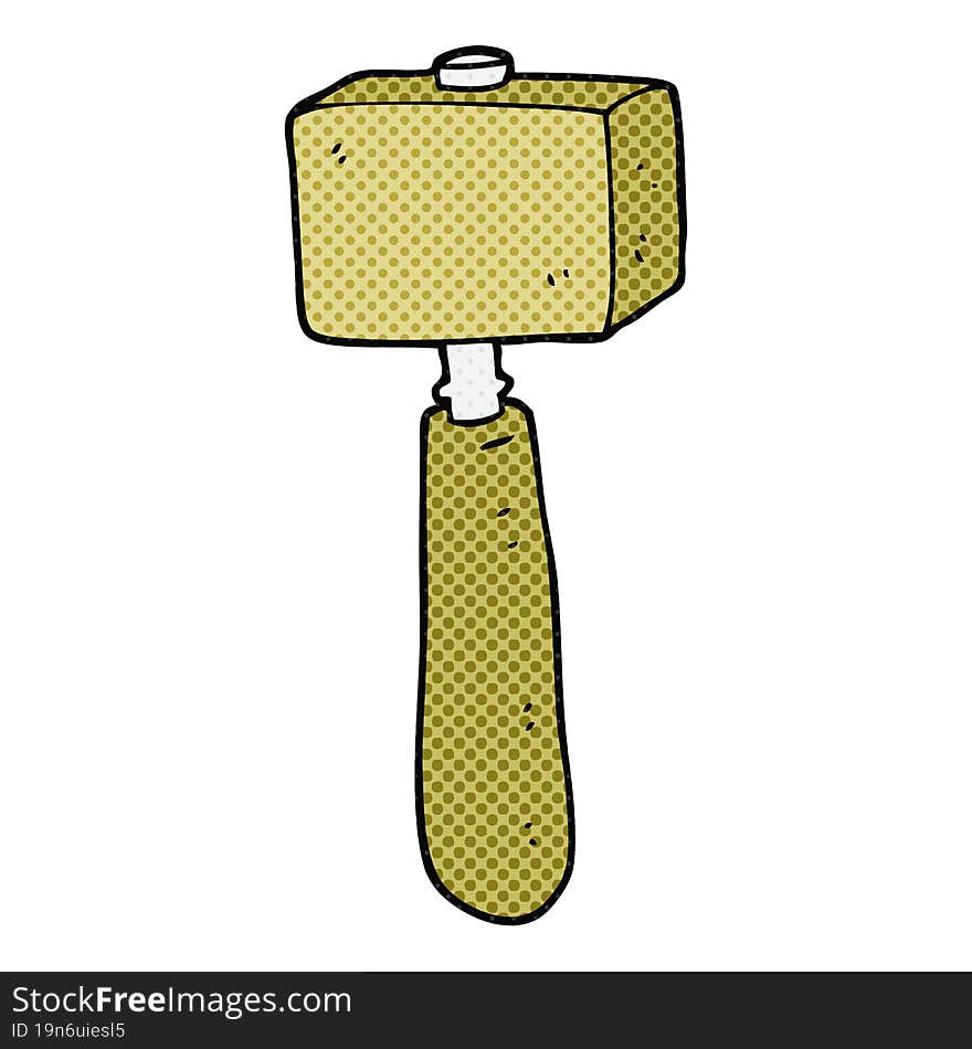 freehand drawn cartoon mallet