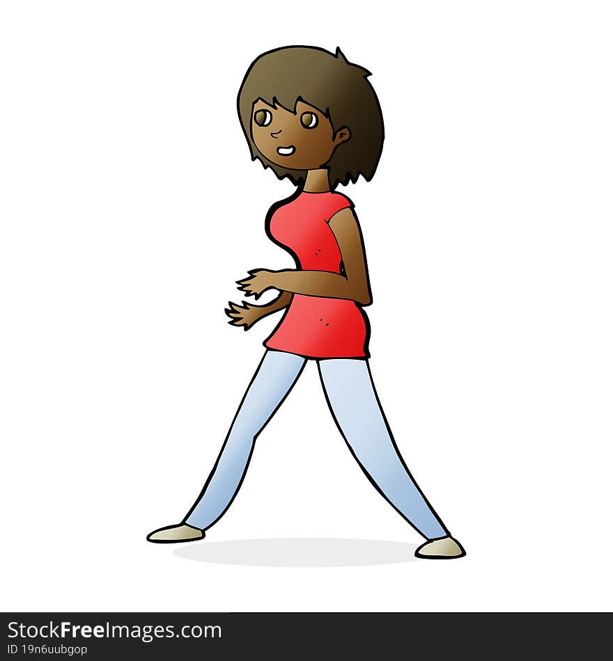 Cartoon Woman Walking