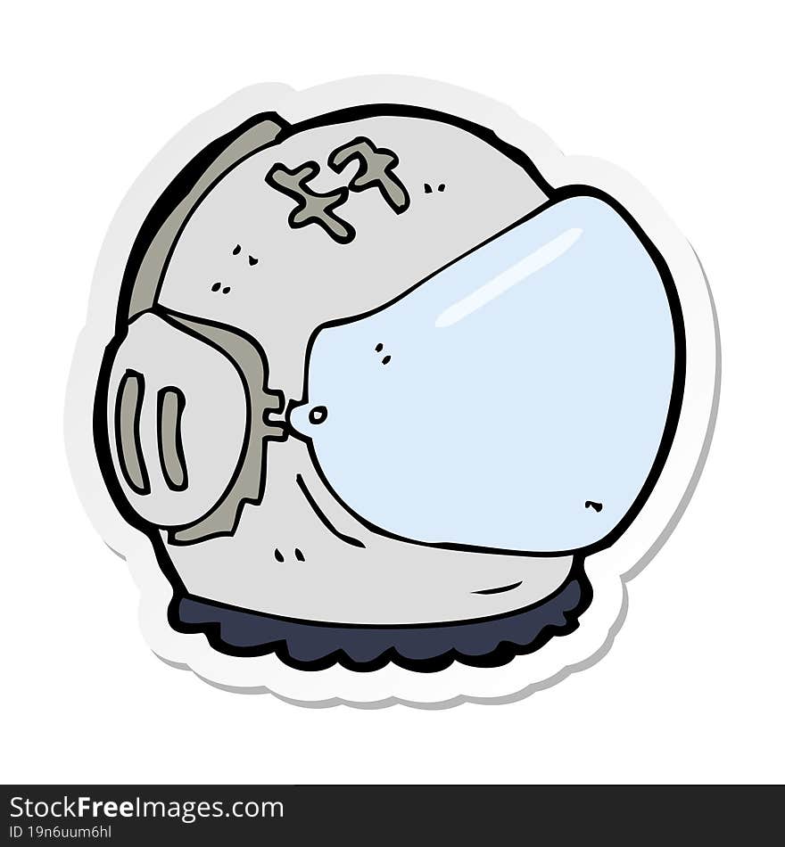 sticker of a cartoon astronaut helmet