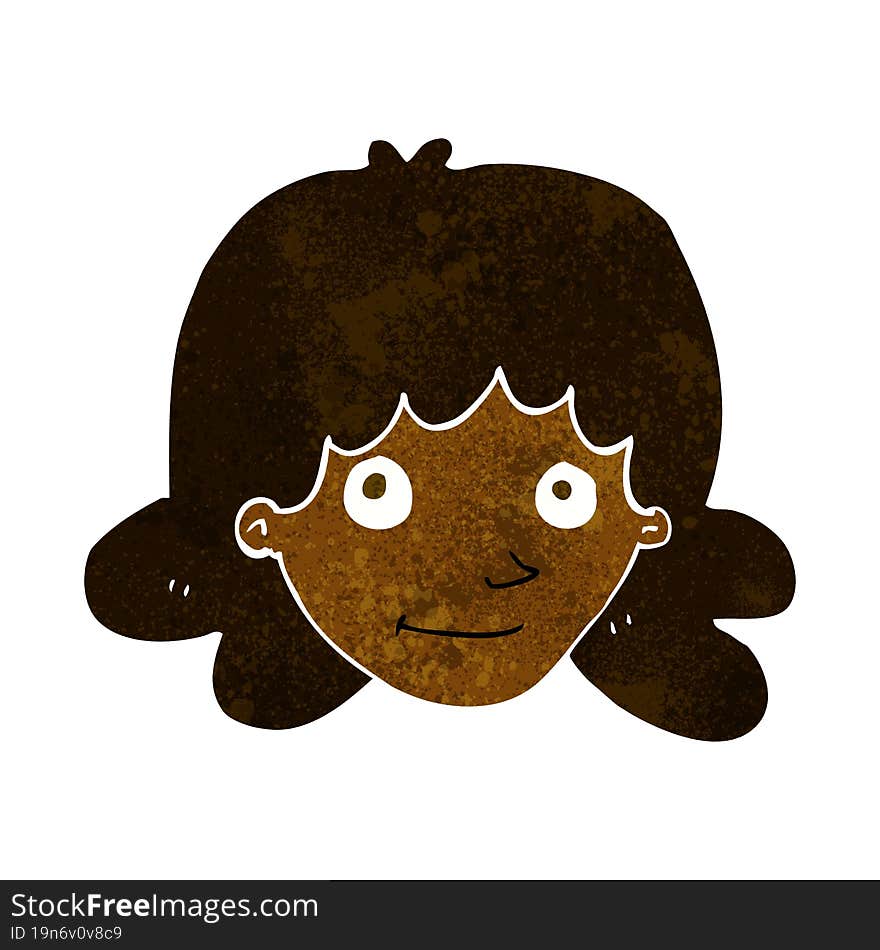 Cartoon Happy Female Face