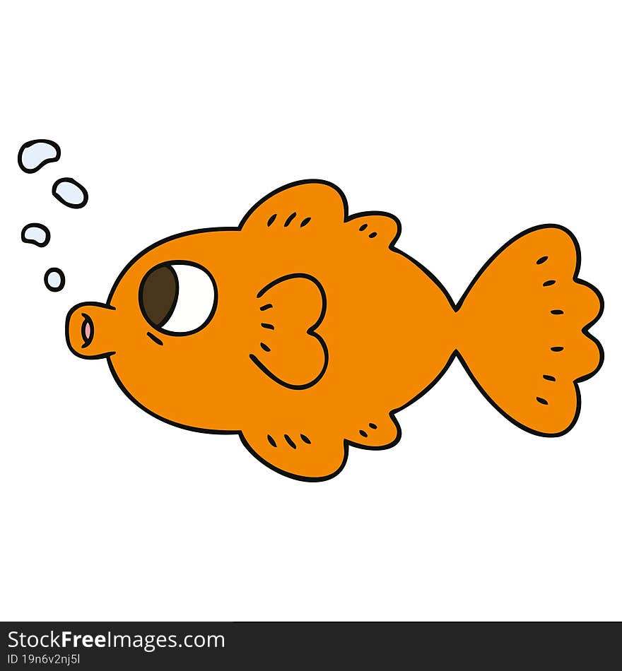 hand drawn quirky cartoon fish. hand drawn quirky cartoon fish