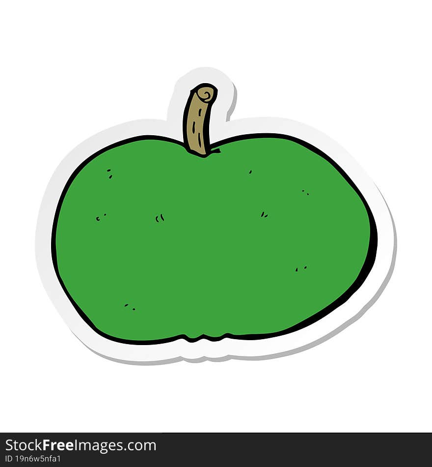 Sticker Of A Cartoon Happy Apple