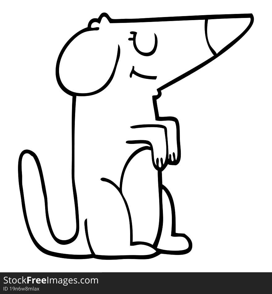 Line Drawing Cartoon Dog