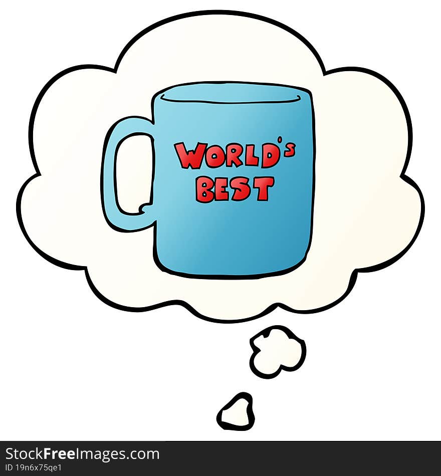 worlds best mug and thought bubble in smooth gradient style